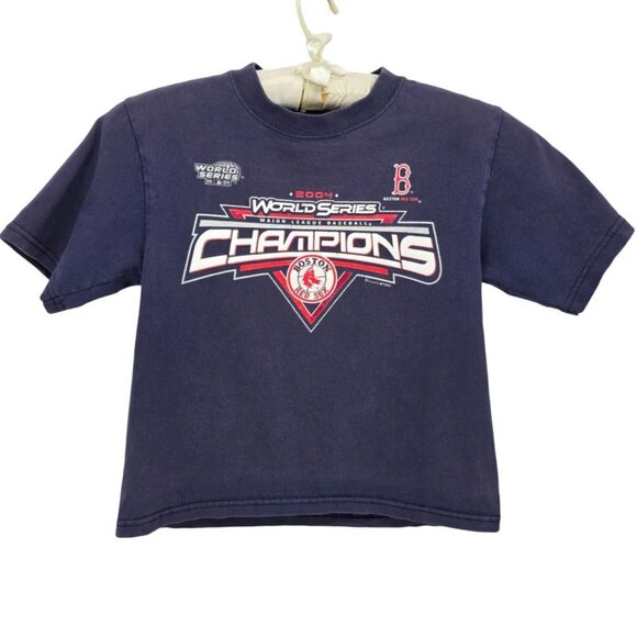 Vintage Boston Red Sox Youth Small (6-8) Shirt Delta 2004 World Series Blue - Picture 9 of 9